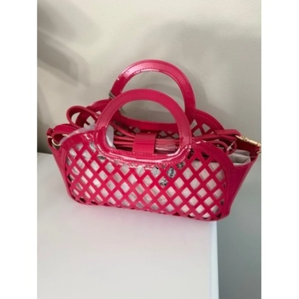 A New Day Jelly Mini Cage Tote Crossbody Bag Womens OS Magenta Pink NWT